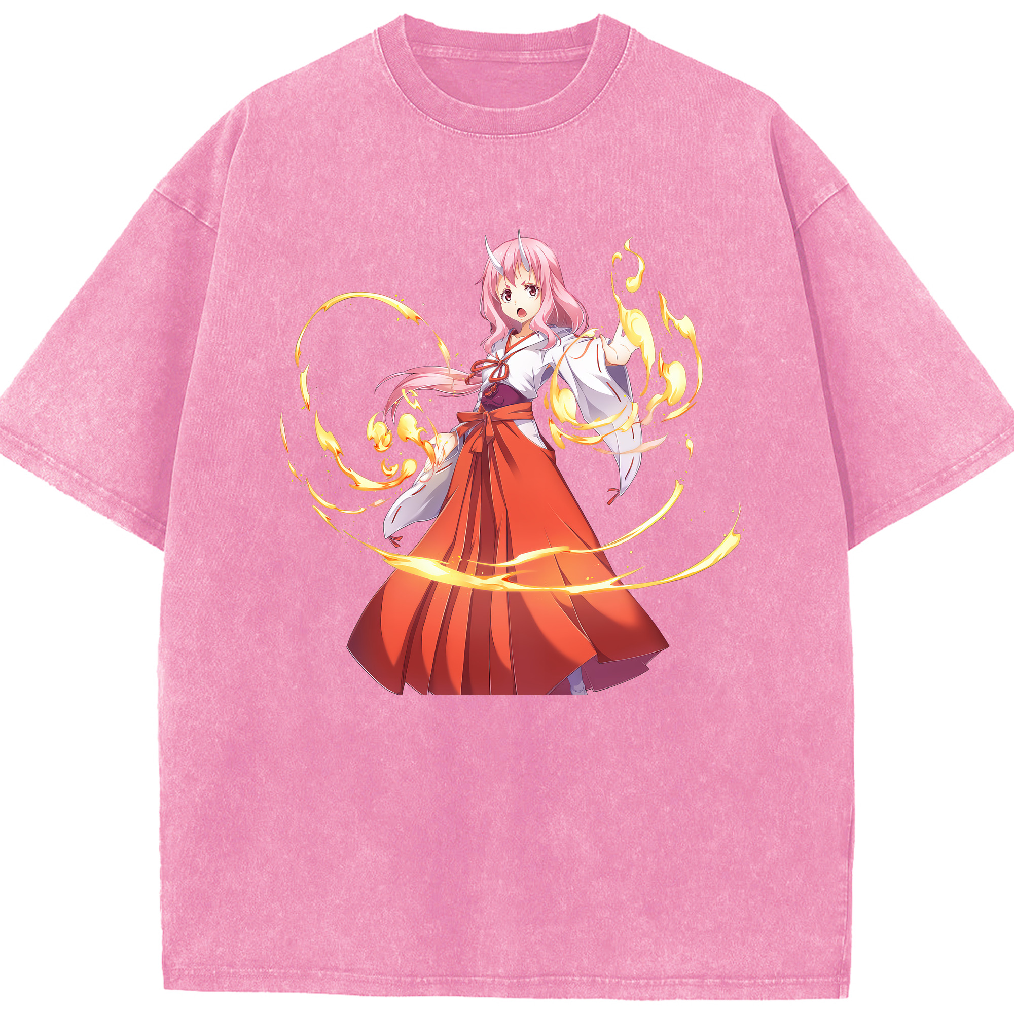 （画像用） 転スラ Regarding Reincarnated to Slime 綿100% ヴィンテージ風 半袖Tシャツ（フロントプリント）